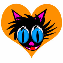 Cute Black Cat Heart 2-Sided Women's Shirts