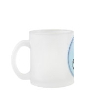 Cute black cat in blue circle mugs