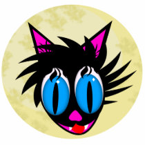 Cute Black Cat Moon 2-Sided Women's Shirts