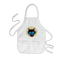 Cute Black Cat Moon Aprons
