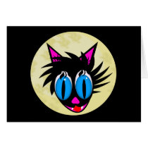 Cute Black Cat Moon Cards