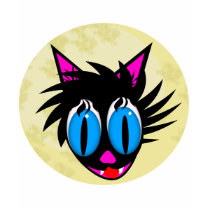 Cute Black Cat Moon Kids' Dark Shirts