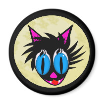 Cute Black Cat Moon Magnets