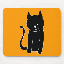 Cute Black Cat Mouse Pad
