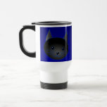 Cute Black Cat on deep midnight blue. Coffee Mugs