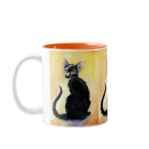 Cute black cat or kitten mug