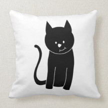 Cute Black Cat Pillow