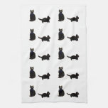 Cute Black Cats Art Kitchen Towels