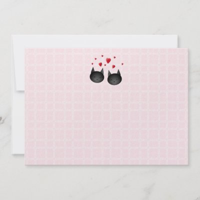 Cute Black Cats with Hearts on pale pink Custom Custom Announcements by 