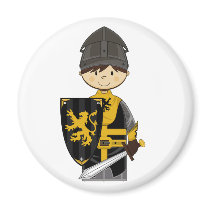 Cute Black Crusader Knight Magnet
