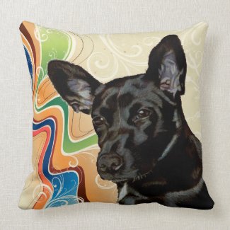 Cute Black Dog American MoJo Pillows