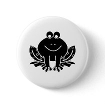 cute black frog button
