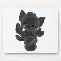 Cute black kitten mousepads