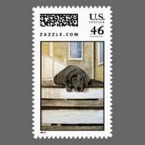 Cute Black Lab Stamp