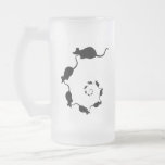 Cute Black Mouse Design. Spiral of Mice. Coffee Mugs