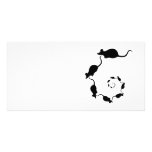 Cute Black Mouse Design. Spiral of Mice. Picture Card