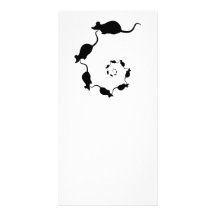 Cute Black Mouse Design. Spiral of Mice. Picture Card
