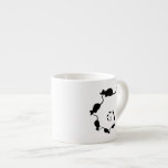 Cute Black Mouse Design. Spiral of Mice. Espresso Cups