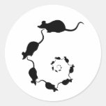 Cute Black Mouse Design. Spiral of Mice. Sticker