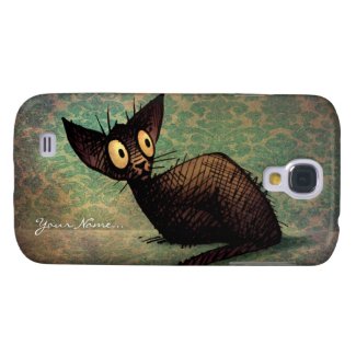 Cute Black Oriental Cat Samsung Galaxy S4 Covers