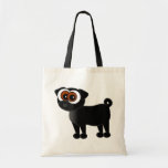 Cute Black Pug Tote Bag