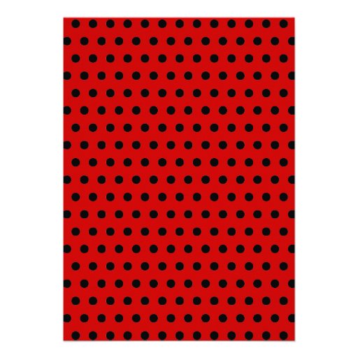 Cute Black & Red Dots Ladybugs Baby Shower Custom Invitation