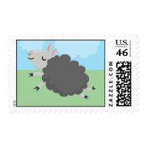 Cute Black sheep Postage stamp