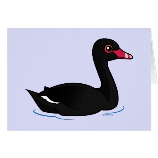 Cute Black Swan Greeting Cards