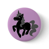 Cute Black Unicorn buttons