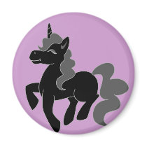 Cute Black Unicorn magnets