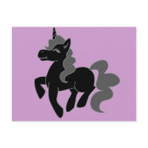 Cute Black Unicorn postcards
