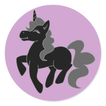 Cute Black Unicorn stickers