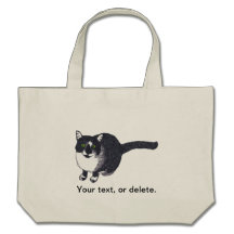 Cute Black White Cat in Pointillism Canvas Bags