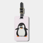 Cute Black  White Penguin And  Funny Mustache Tags For Luggage