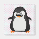 Cute Black  White Penguin And  Funny Mustache Fridge Magnets