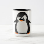 Cute Black  White Penguin And  Funny Mustache Coffee Mugs
