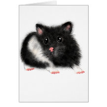 Cute Black white Syrian hamster gifts accessories Greeting Card