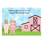 Cute Blond Cowgirl and Horse Birthday Invitation