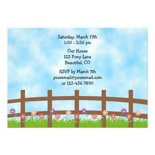 Cute Blond Cowgirl and Horse Birthday Invitation