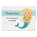 Cute blond mermaid cartoon girl Thank You Greeting Cards