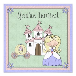 Cute Blond Princess Fairy Tale Birthday Invitation