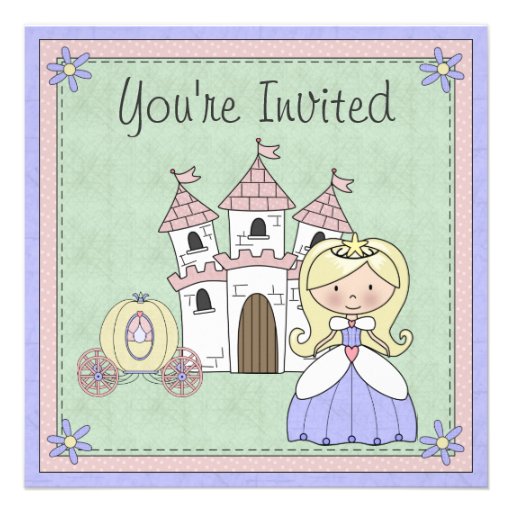 Cute Blond Princess Fairy Tale Birthday Invitation