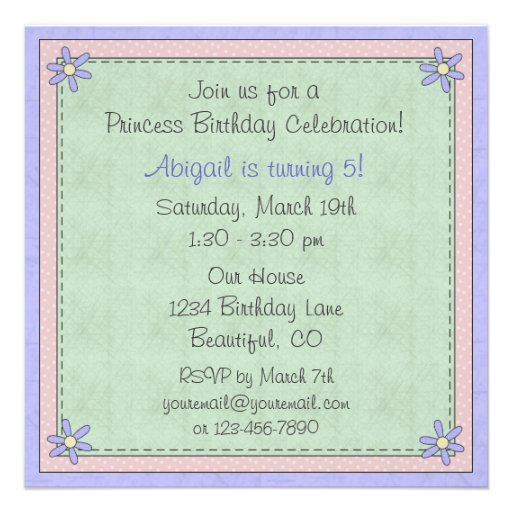 Cute Blond Princess Fairy Tale Birthday Invitation