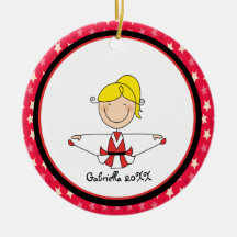 Cute Blonde Haired Cheerleader Christmas Ornament