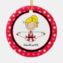 Cute Blonde Haired Cheerleader Christmas Ornament