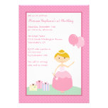 Cute blonde princess birthday party invitation invitations