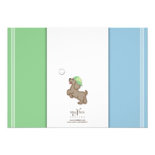 Cute Blue and Green Sporty Puppy Invitation