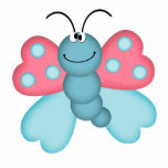 cute blue and pink butterfly photo cut out