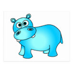 Cute Blue Baby Hippo Postcard
