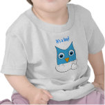 Cute blue Baby Owl - "It's a boy" Shirt